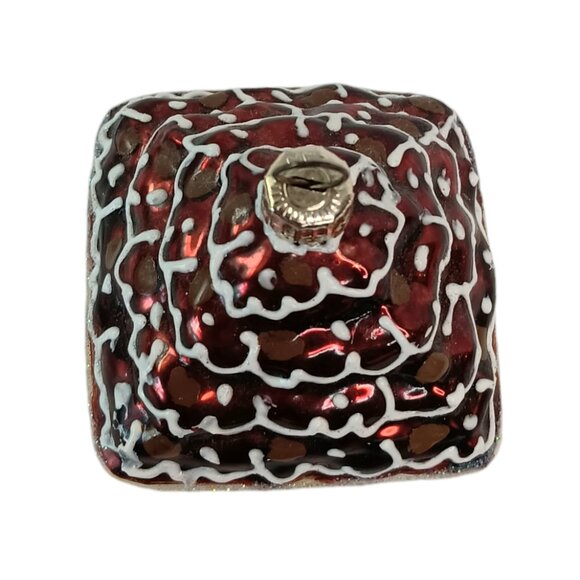 Chocolate Cupcake Glass  Christmas Ornament Marked Poland Drizzle Pastry EUC - Picture 4 of 11